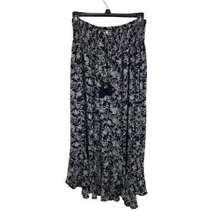 Rachel Zoe Floral Blue and White Maxi Skirt, L